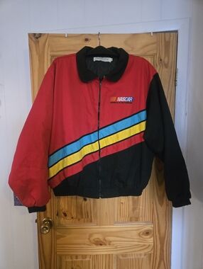 NASCAR Red & Black Racing Jacket with Color Stripe Xxl